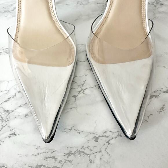BSS Millie Transparent Clear White Stiletto Slingback Heels Women’s EU Size 40 - Picture 3 of 12